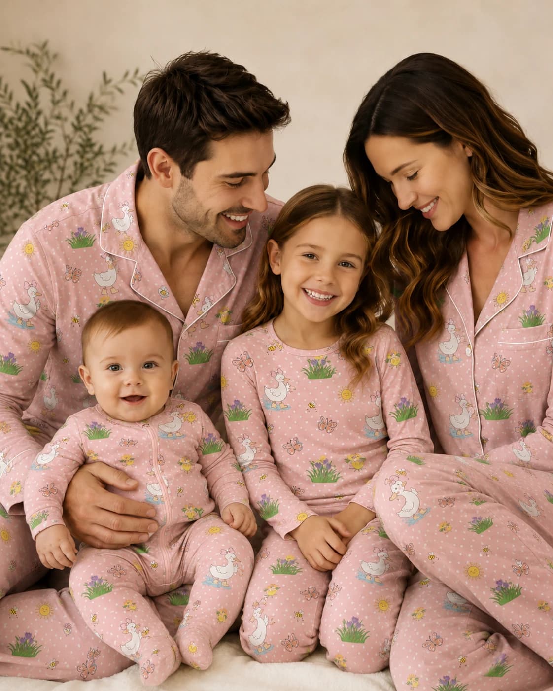 Family matching bamboo pajamas for U.S. holiday sleepwear collections