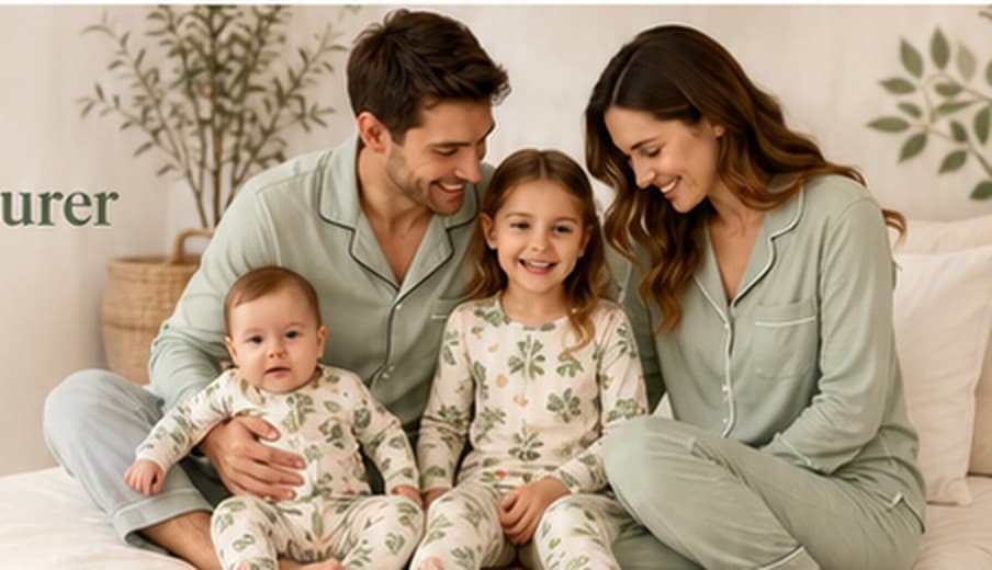 Custom bamboo viscose pajamas manufactured for U.S. private label sleepwear brands